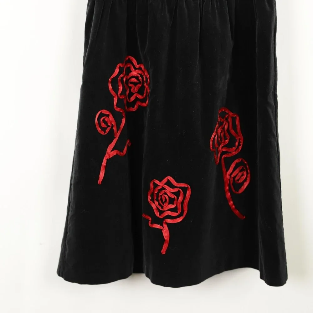 Hanna Andersson Kids Velvet Embroidered Dress size 120 = US 6 / 7